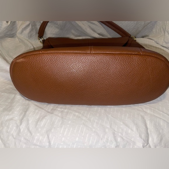 Vera Bradley Brown Leather Shoulder Bag with matching pouch. - Picture 3 of 7